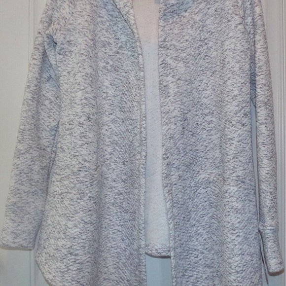 Ideology Open Front Jacket Hooded Wrap Gray XS Pockets NWT $69 - Picture 5 of 5